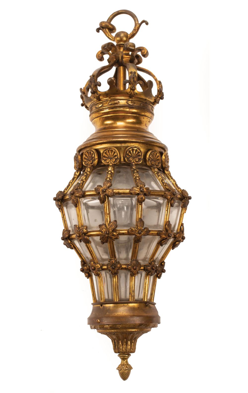 FRENCH BRONZE HALL LANTERNFrench