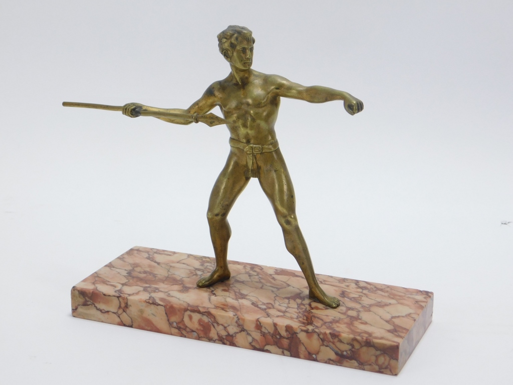 FRENCH BRONZE JAVELIN THROWER