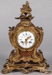 FRENCH BRONZE MANTEL CLOCKFren