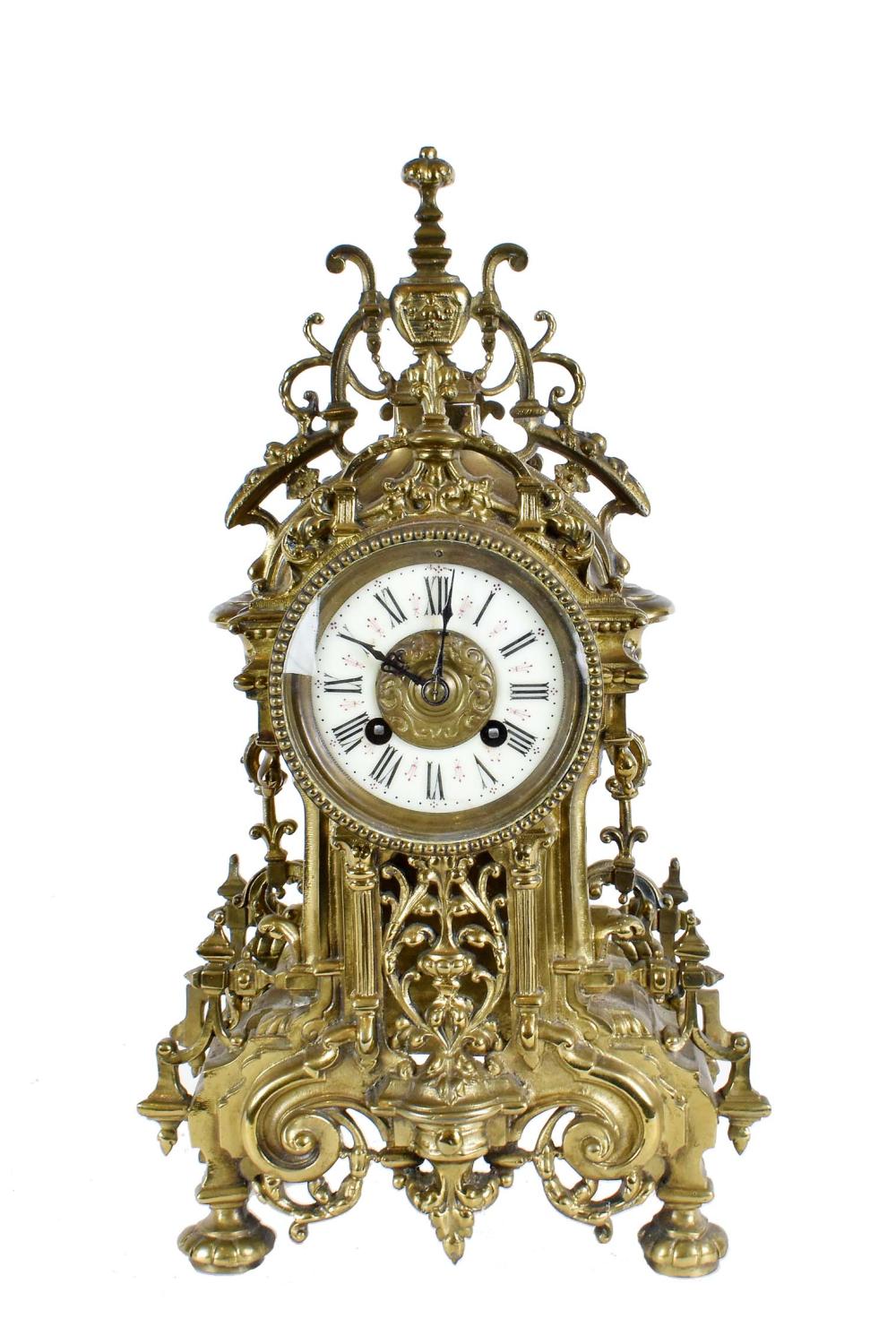 FRENCH BRONZE MANTLE CLOCKCirca