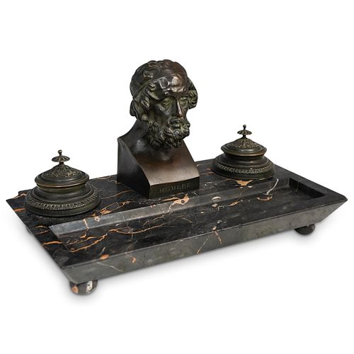 FRENCH BRONZE & MARBLE "HOMER"