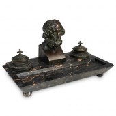 FRENCH BRONZE & MARBLE "HOMER"