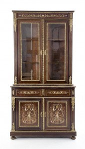 French bronze-mounted inlaid m