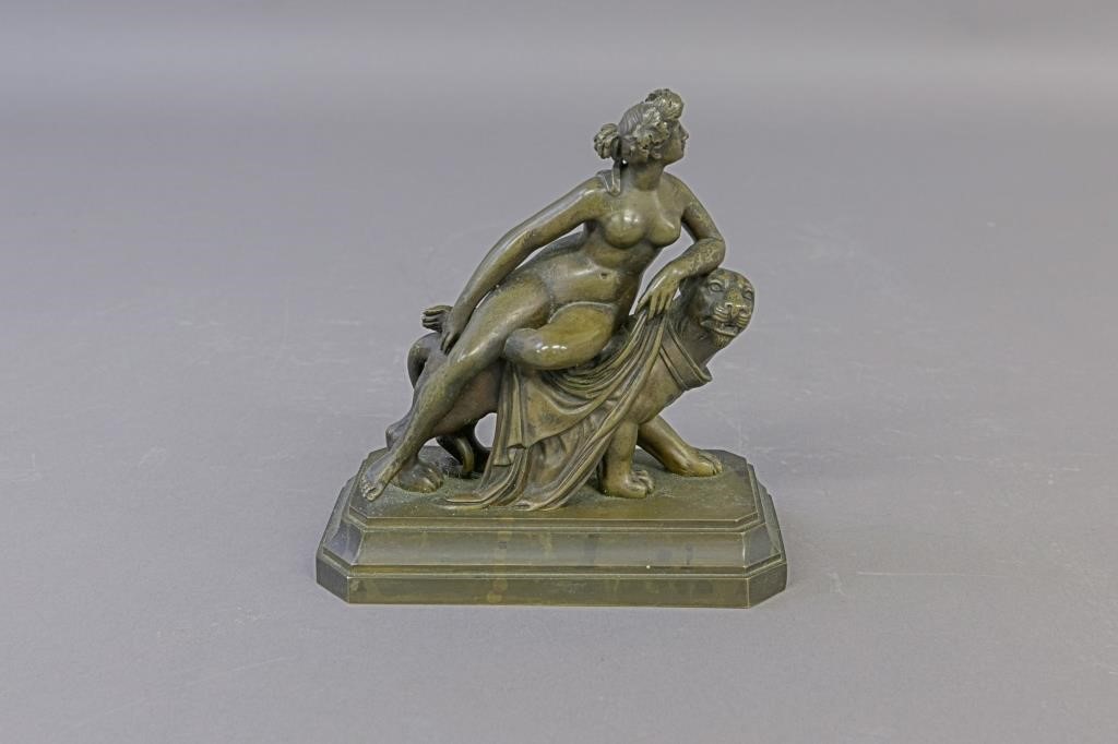 French bronze nude of woman on