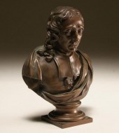 French bronze philosopher bust