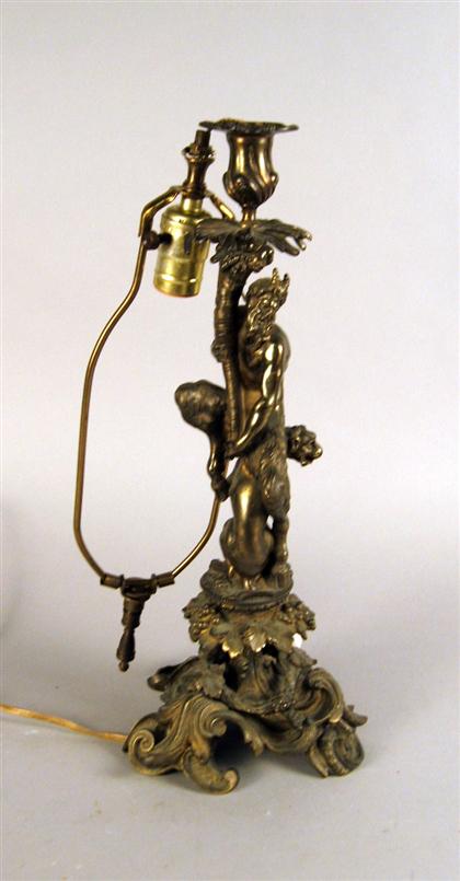 French bronze satyr lamp    late