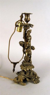 French bronze satyr lamp    la
