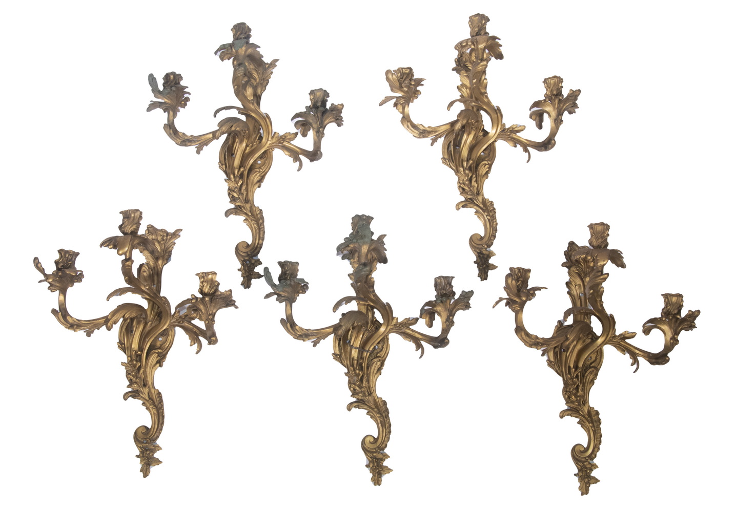 FRENCH BRONZE SCONCES Group of