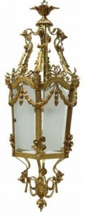 FRENCH BRONZE SIX-LIGHT HANGIN
