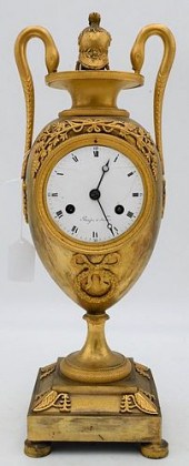 FRENCH BRONZE URN MANTLE CLOCK