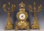 FRENCH BRONZED CLOCK GARNITURE