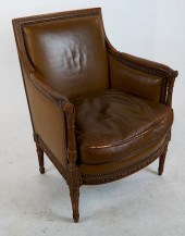 FRENCH BROWN LEATHER BERGERELo