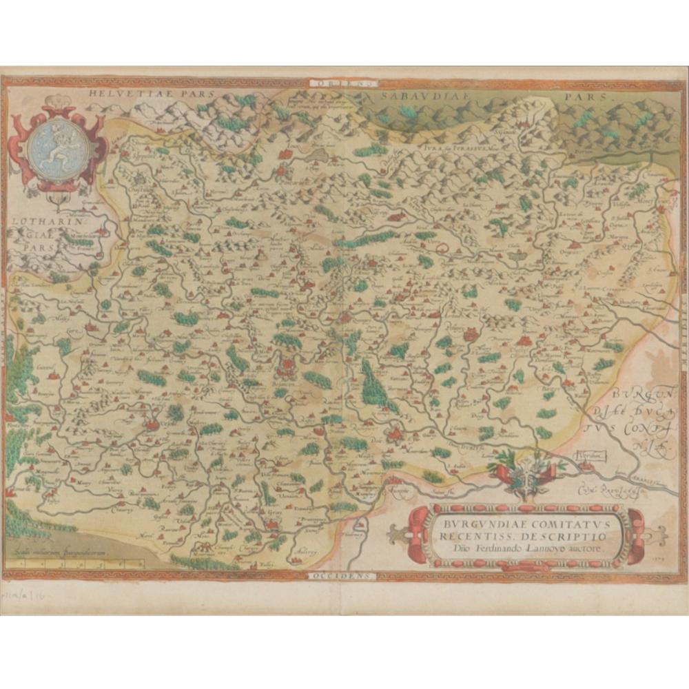 FRENCH BURGUNDY 1579 MAP BURGUNDIAE