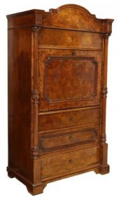 FRENCH BURLWOOD SECRETAIRE A A