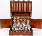 FRENCH BURLWOOD TANTALUS, 19TH
