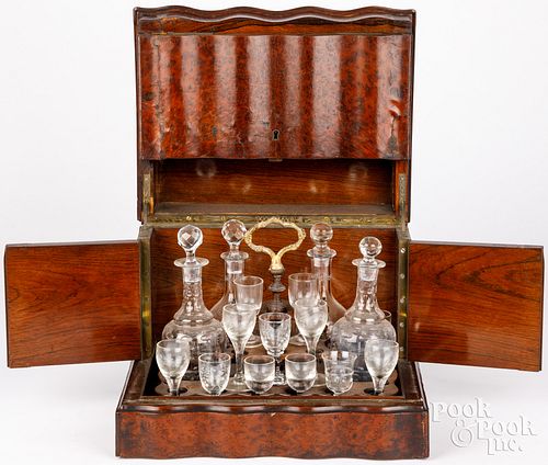 FRENCH BURLWOOD TANTALUS, 19TH