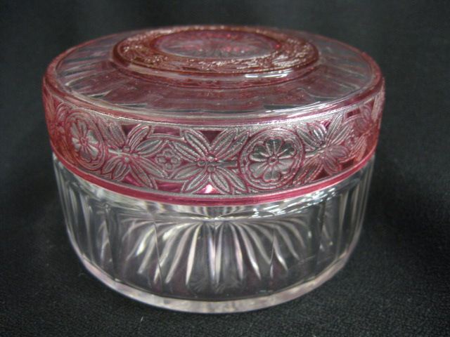 French Cameo Art Glass Powder Jar