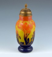 FRENCH CAMEO GLASS LAMP SIGNED