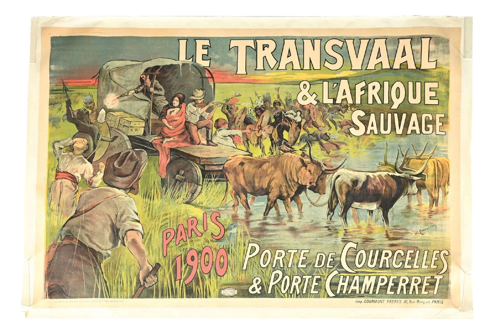 FRENCH CANVAS CIRCUS POSTER W/