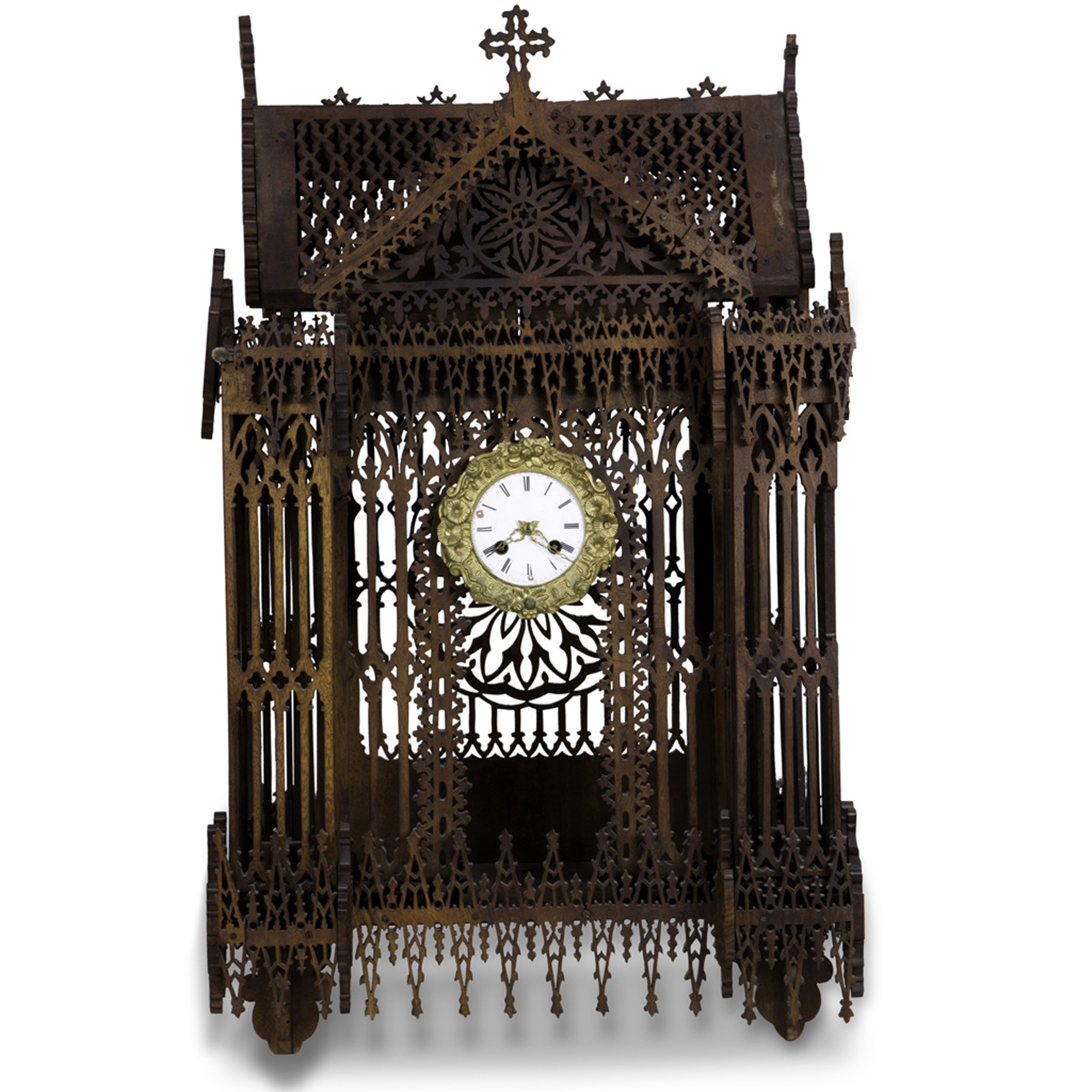 FRENCH CARVED CATHEDRAL CLOCK