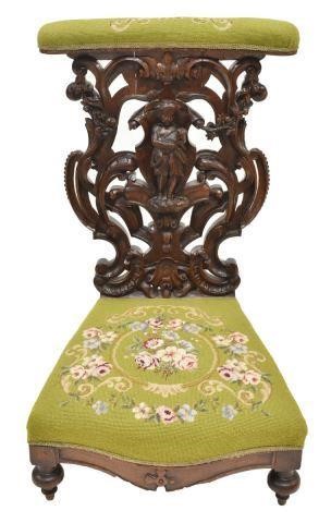 FRENCH CARVED FIGURAL PRIE-DIEU