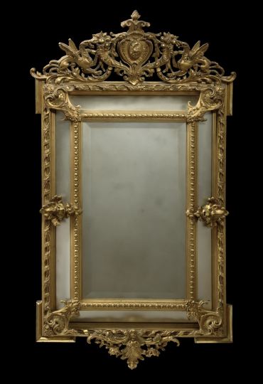 French Carved Giltwood and Mirrored