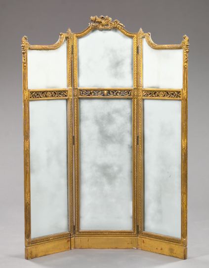 French Carved Giltwood and Mirrored