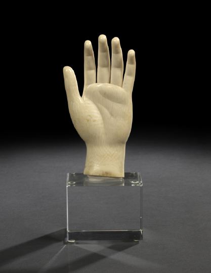 French Carved Ivory Upright