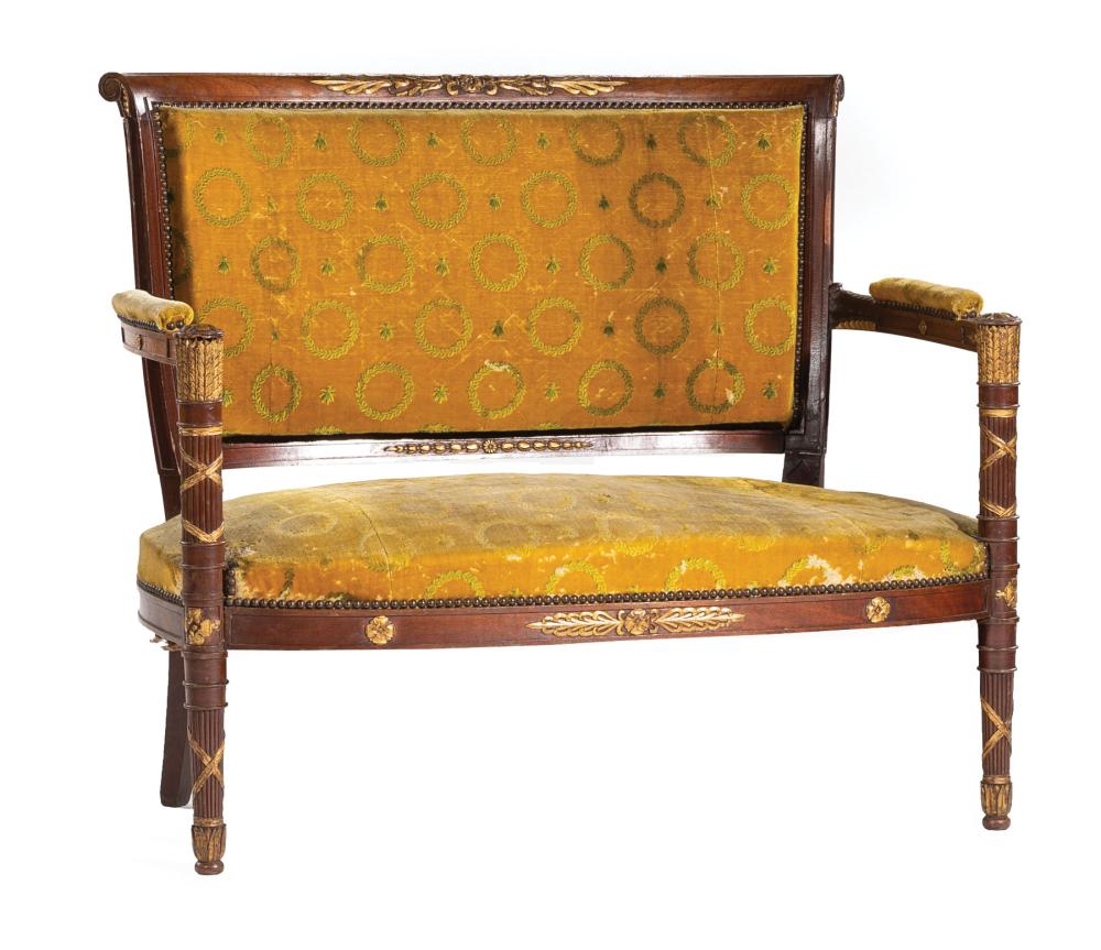 FRENCH CARVED MAHOGANY AND GILT