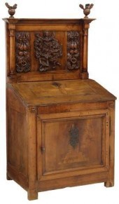 FRENCH CARVED MIXED WOOD SLANT