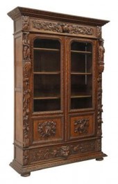 FRENCH CARVED OAK ARTS & SCIEN