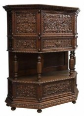 FRENCH CARVED OAK CREDENCE CUP