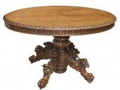 FRENCH CARVED OAK EXTENSION DI