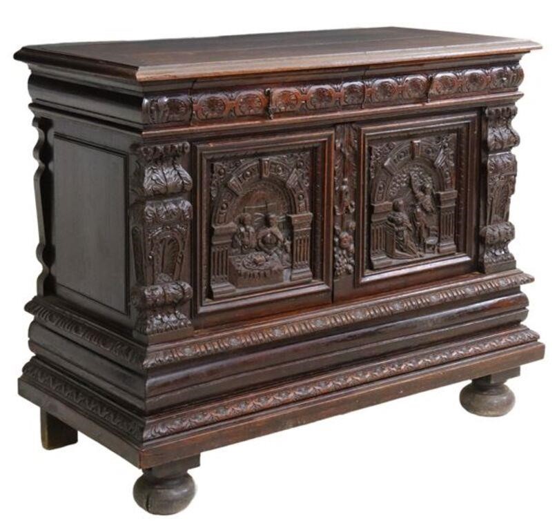 FRENCH CARVED OAK FIGURAL RELIGIOUS