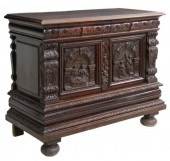 FRENCH CARVED OAK FIGURAL RELI