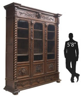 FRENCH CARVED OAK LIBRARY TRIP