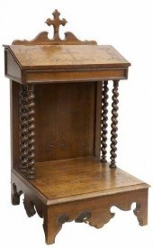 FRENCH CARVED OAK PRIE-DIEU/ P
