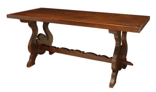 FRENCH CARVED OAK REFECTORY TABLE