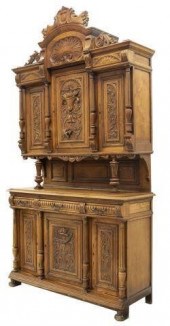 FRENCH CARVED OAK SIDEBOARD SE