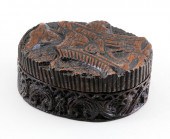 FRENCH CARVED OAK SNUFF BOX LA