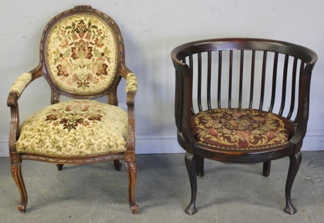 French Carved Oval Back Chair
