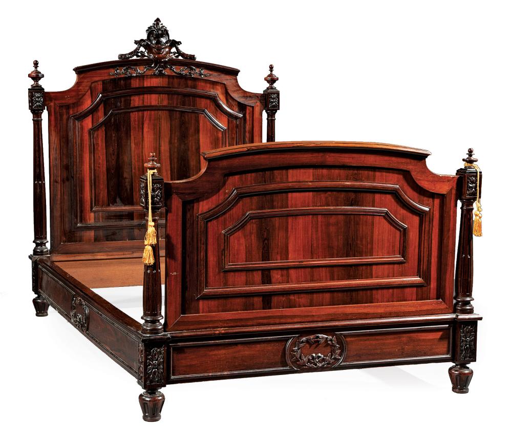FRENCH CARVED ROSEWOOD BEDFrench
