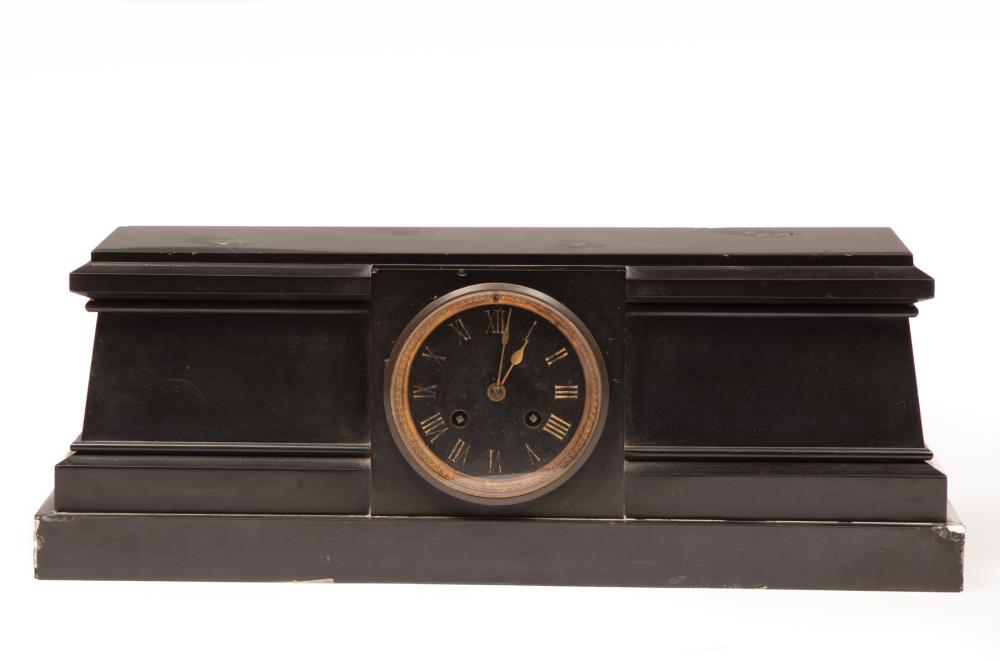FRENCH CARVED SLATE CLOCK