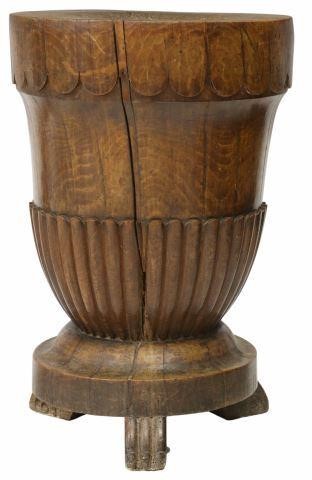 FRENCH CARVED WALNUT BUTCHER BLOCK,