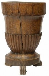 FRENCH CARVED WALNUT BUTCHER B