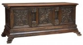 FRENCH CARVED WALNUT COFFER ST