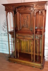 FRENCH CARVED WALNUT ETAGERE C