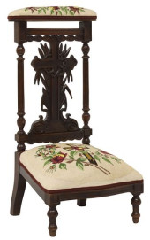 FRENCH CARVED WALNUT NEEDLEWOR