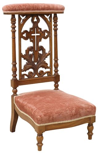 FRENCH CARVED WALNUT PRIE-DIEU