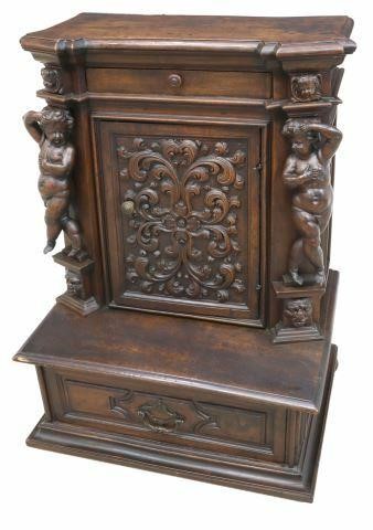 FRENCH CARVED WALNUT PUTTI